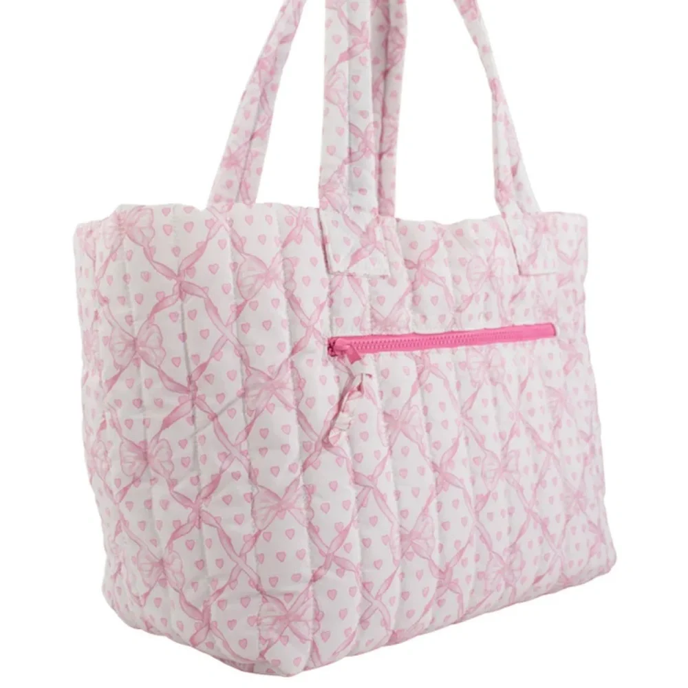 Roller Rabbit x Loveshackfancy Baby Bow Hearts Large Quilted Tote Purse Bag NWT - Picture 4 of 6